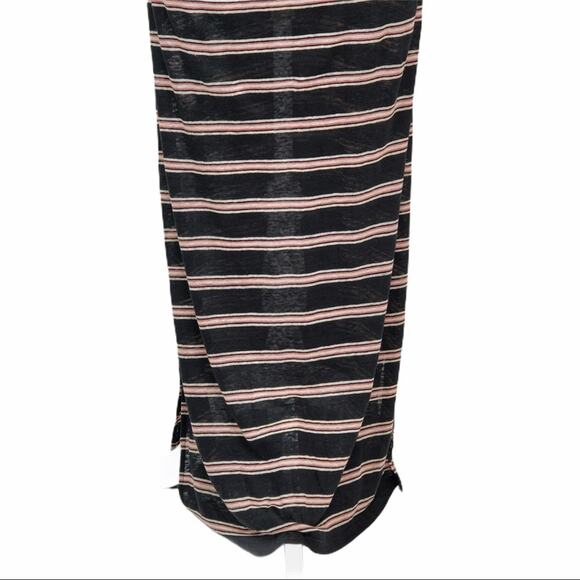 Joie Brellen Twist Back Slub Linen Jersey Midi Dress In Caviar Runs Small NEW - Picture 9 of 13